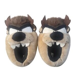Vintage 2001 Looney Tunes Taz Tasmanian Devil 3D Plush Slippers Mens 9-10 RARE